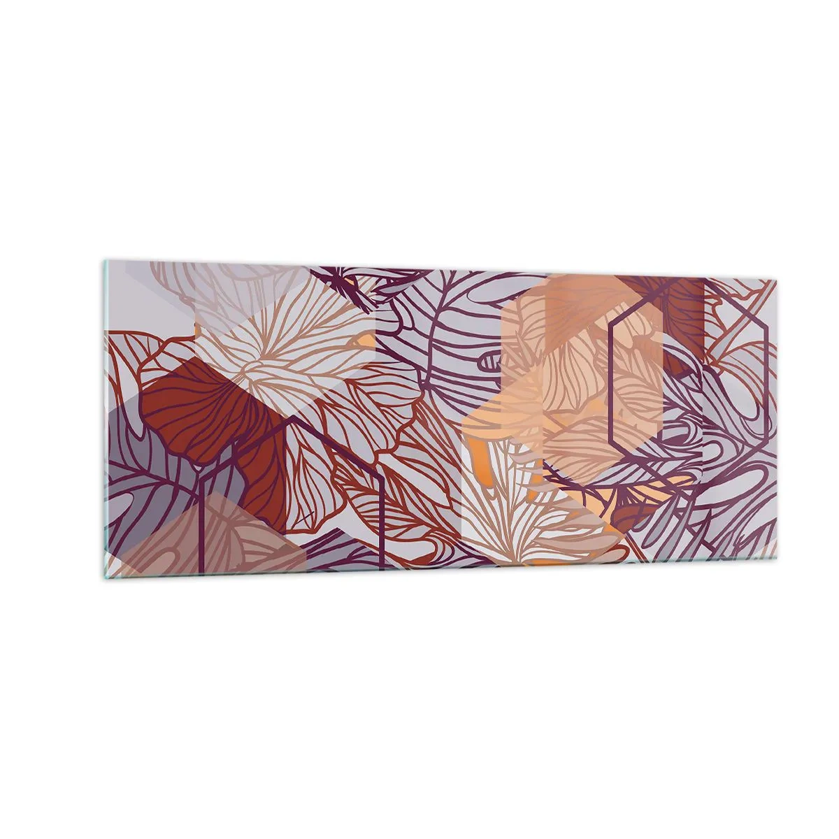 Billede på glas - Umuligt forhold mellem geometri og natur - 100x40 cm
