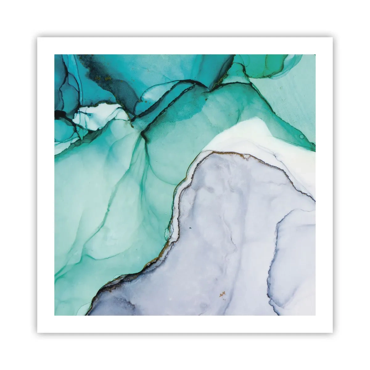 Plakat - Undersøgelse i turkis - 60x60 cm