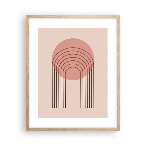 Plakat i ramme af lyst egetræ - Uimodståelig tiltrækningskraft - 40x50 cm