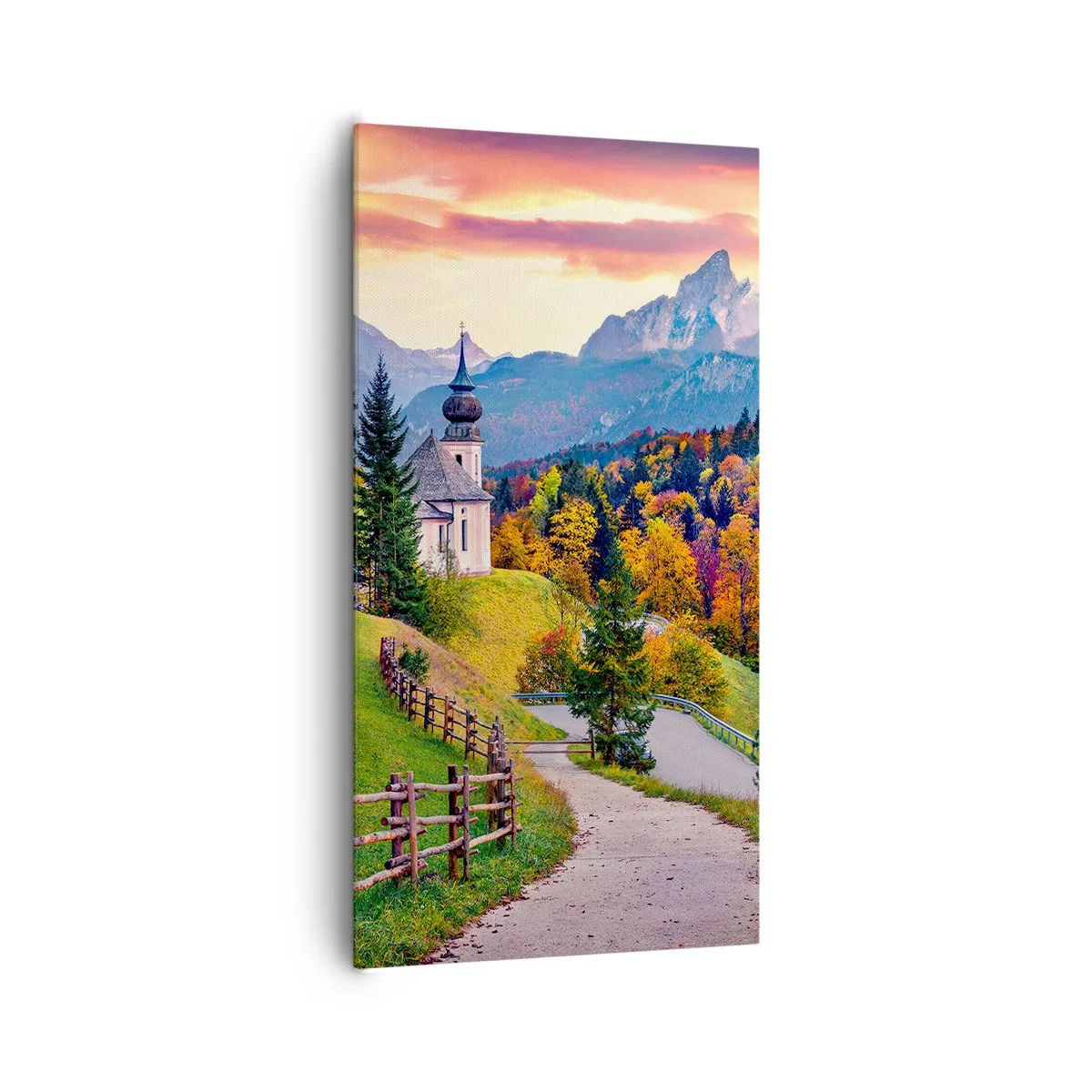 Lærredstryk - Billede på lærred - Landskab som maleri - 65x120 cm