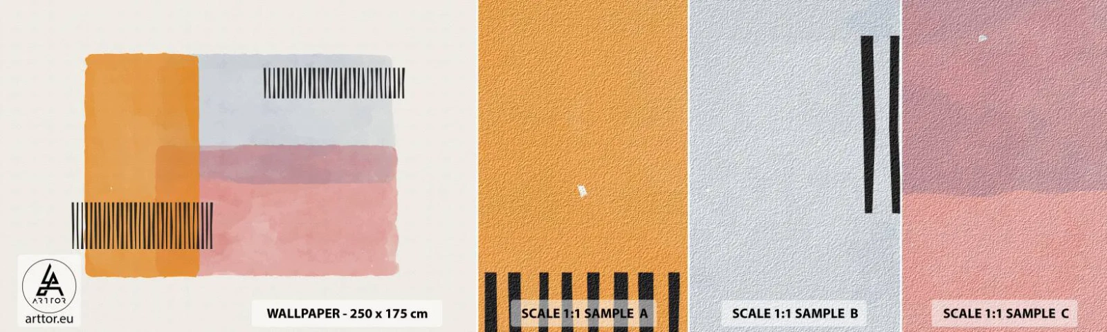 Prøve Fototapet Selvklæbende Deluxe Sticker - Fra hjørne til hjørne - Abstraktion, Stykke, Minimalisme - 100x30 cm