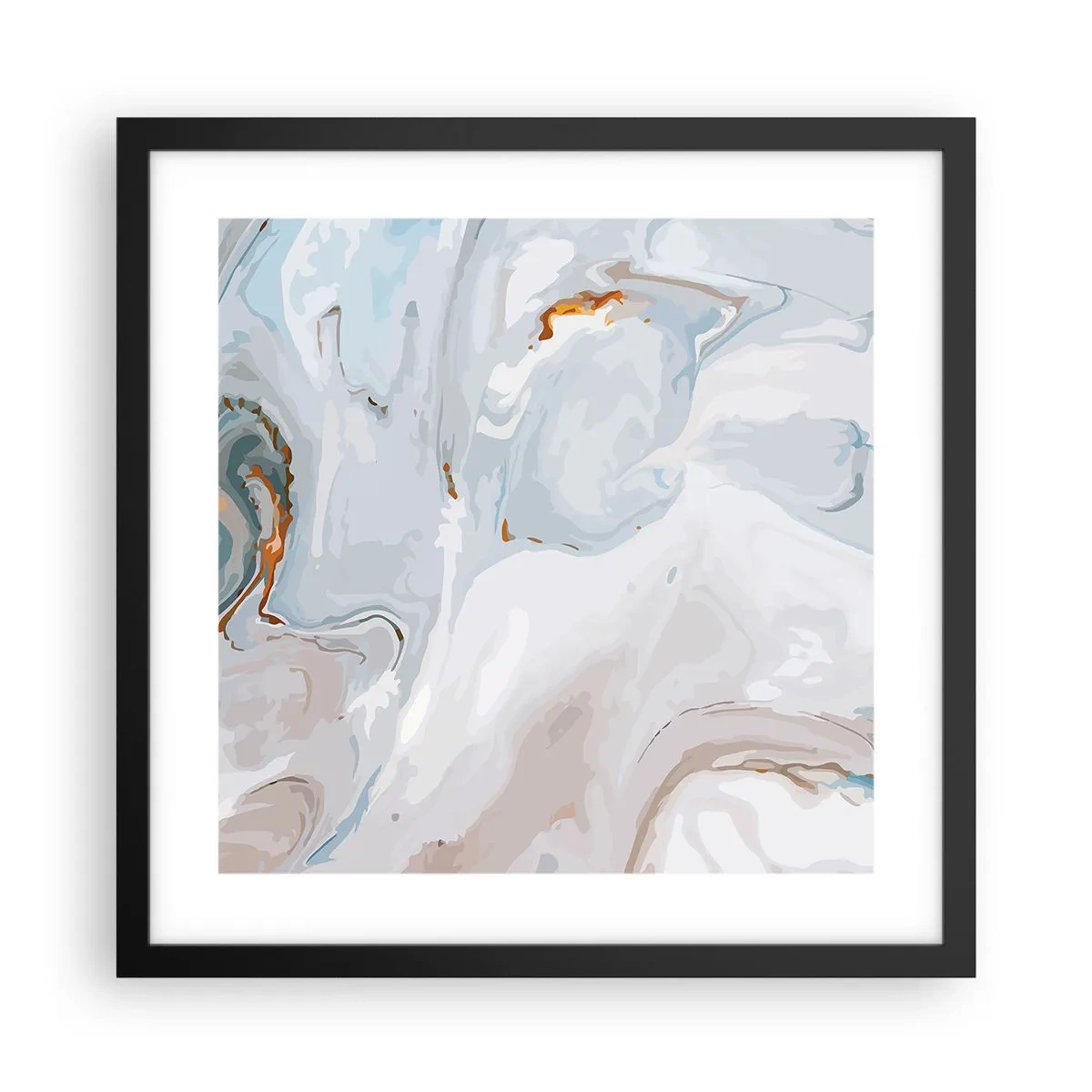 Plakat i sort ramme - Hvid opløftet - 40x40 cm