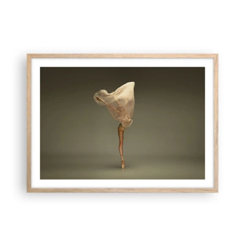 Plakat i ramme af lyst egetræ - Den er ved at flyve - 70x50 cm