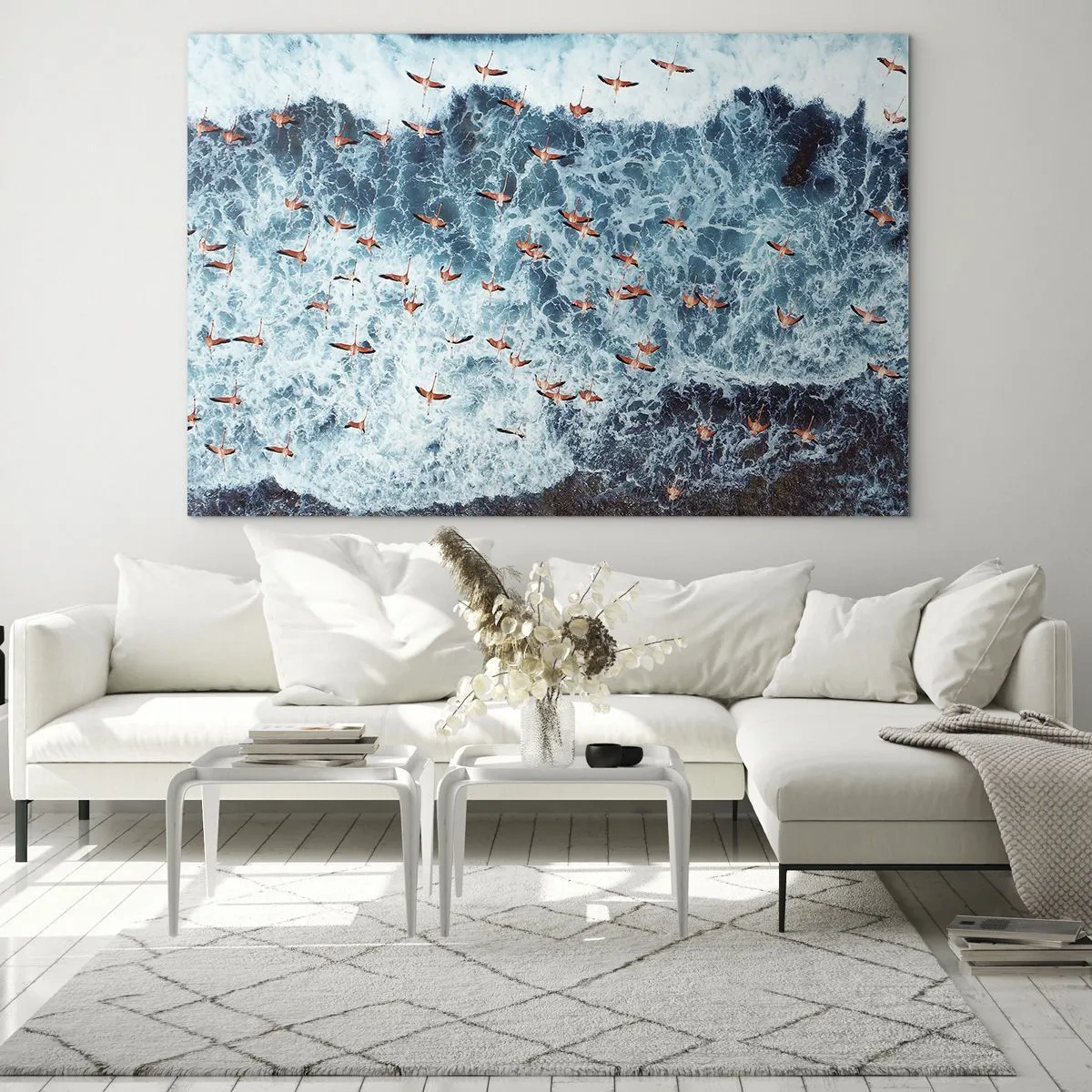 Billede på glas - Parade ved havet - 120x80 cm