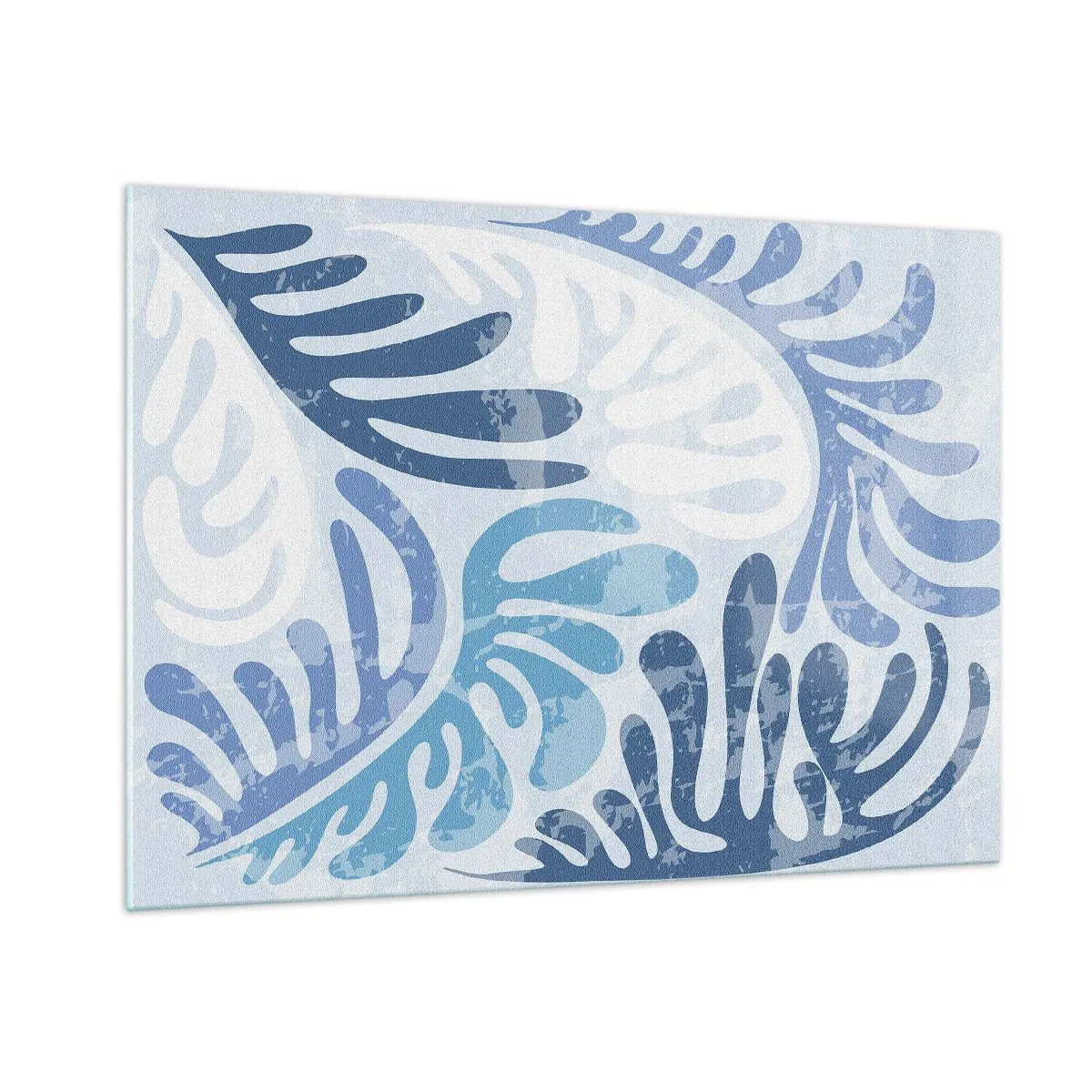 Billede på glas - Blå bregner - 100x70 cm