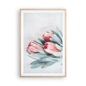 Plakat i ramme af lyst egetræ - Skammer sig over deres egen skønhed - 61x91 cm