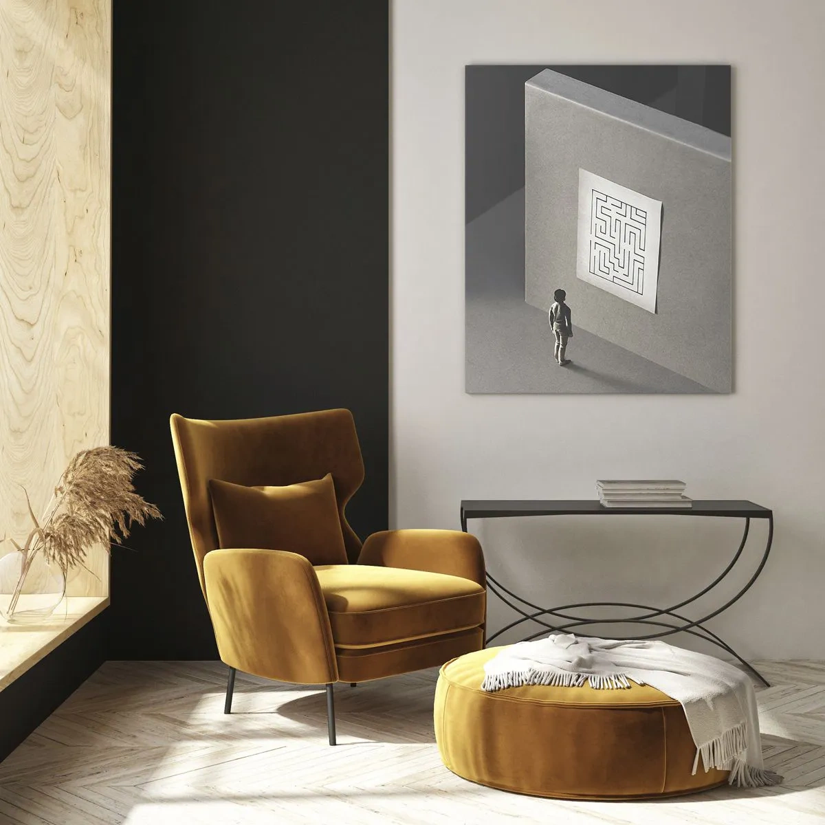 Billede på glas - Men hvor er jeg? - 50x70 cm