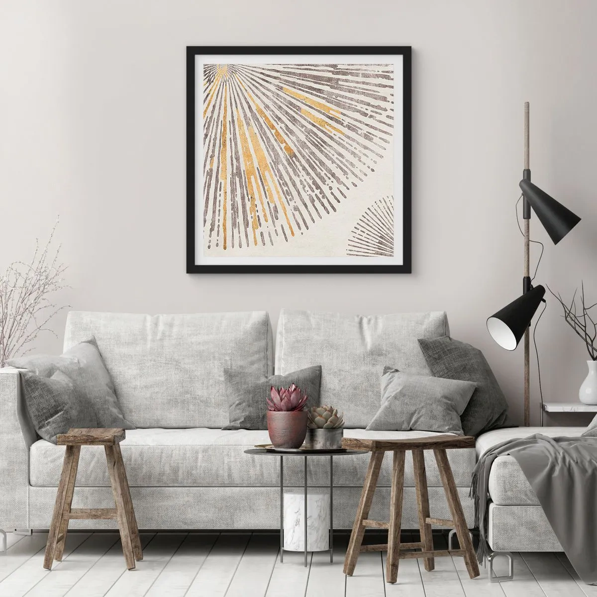 Plakat i sort ramme - Skønheden i en rokke - 60x60 cm