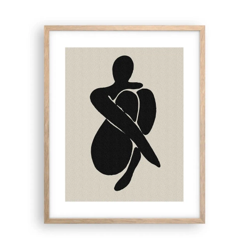 Plakat i ramme af lyst egetræ - I din egen favn - 40x50 cm