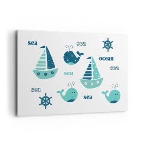 Lærredstryk - Billede på lærred - På tværs af have og oceaner - 120x80 cm