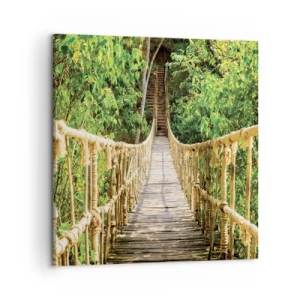 Lærredstryk - Billede på lærred - Ophængt i grønt - 50x50 cm