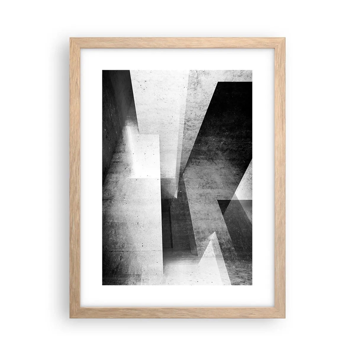 Plakat i ramme af lyst egetræ - Rummet struktur - 30x40 cm