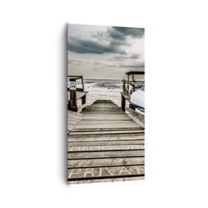 Lærredstryk - Billede på lærred - Stranden i nord - 65x120 cm