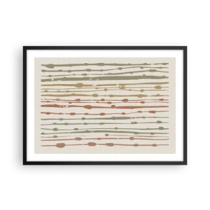 Plakat i sort ramme - Musikalsk farvenotation - 70x50 cm