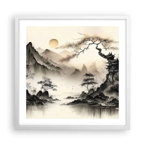 Plakat i hvid ramme - Orientens unikke charme - 50x50 cm