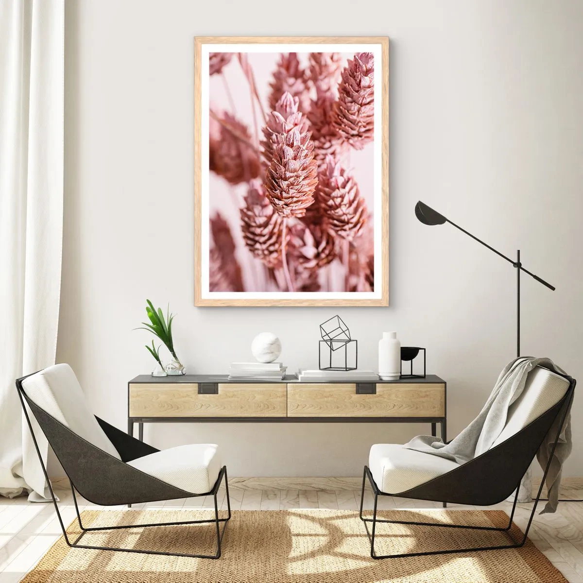 Plakat i ramme af lyst egetræ - Tilsyneladende ubemærket - 70x100 cm