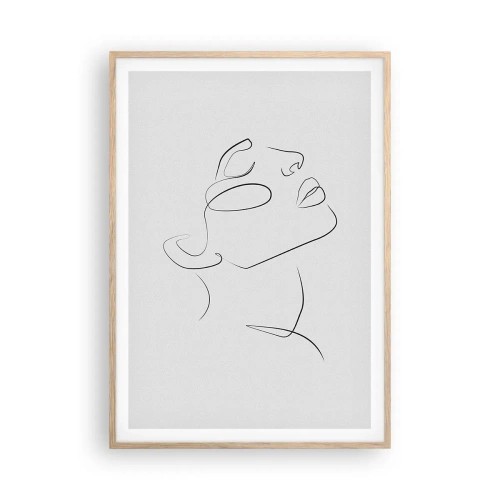 Plakat i ramme af lyst egetræ - En drømmes slyngninger - 70x100 cm