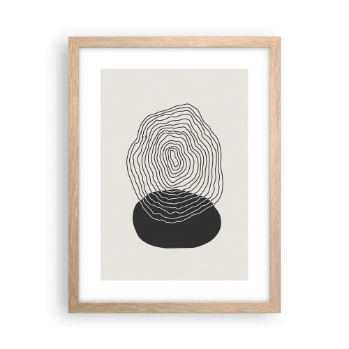 Plakat i ramme af lyst egetræ - Varighed og vibration - 30x40 cm