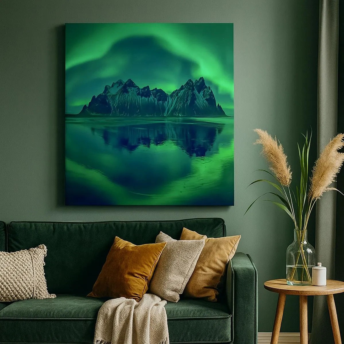 Lærredstryk - Billede på lærred - I auroraens arme - 30x30 cm
