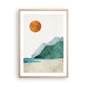 Plakat i ramme af lyst egetræ - Landskab, som det burde være - 50x70 cm