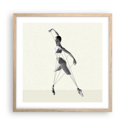 Plakat i ramme af lyst egetræ - I verdens teater - 50x50 cm