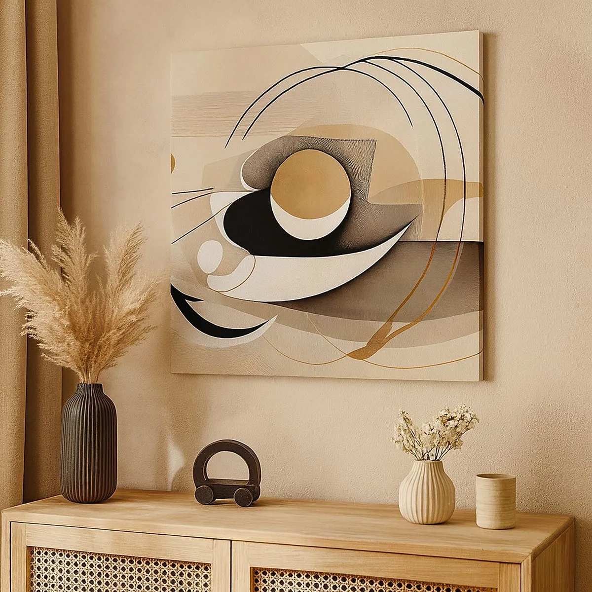 Lærredstryk - Billede på lærred - Komposition: essensen af ting - 30x30 cm