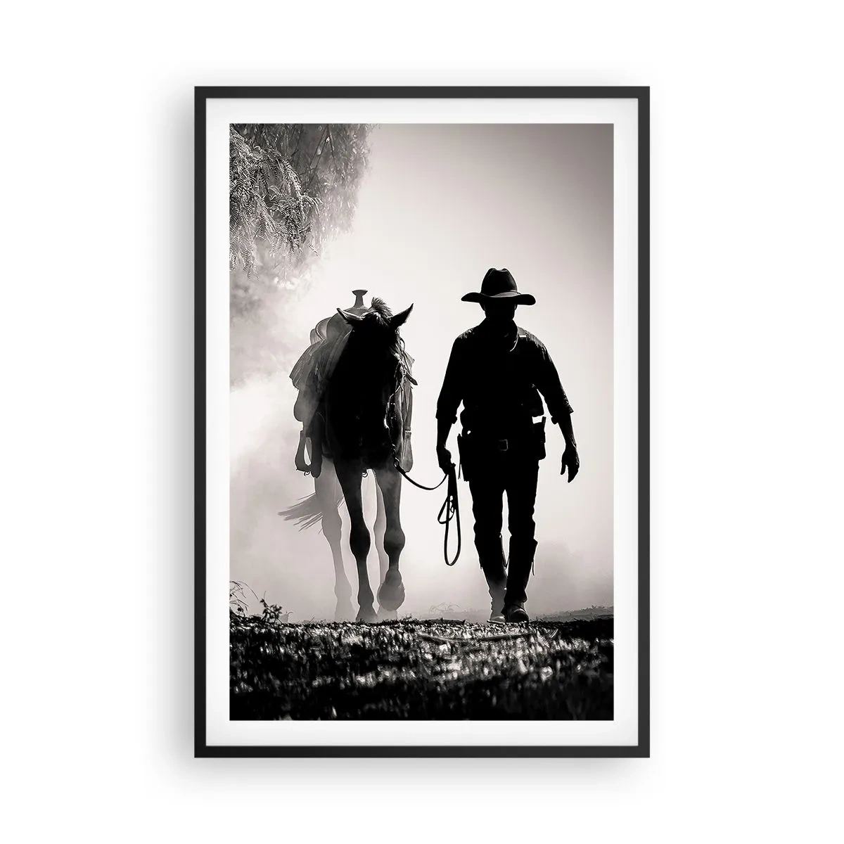 Plakat i sort ramme - En morgen i Texas - 61x91 cm