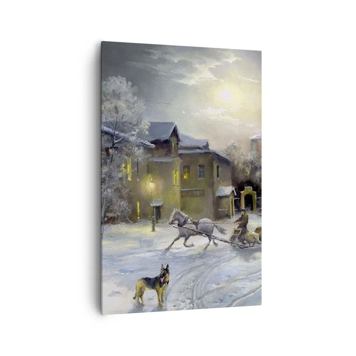 Lærredstryk - Billede på lærred - Den russiske vinters magi - 80x120 cm