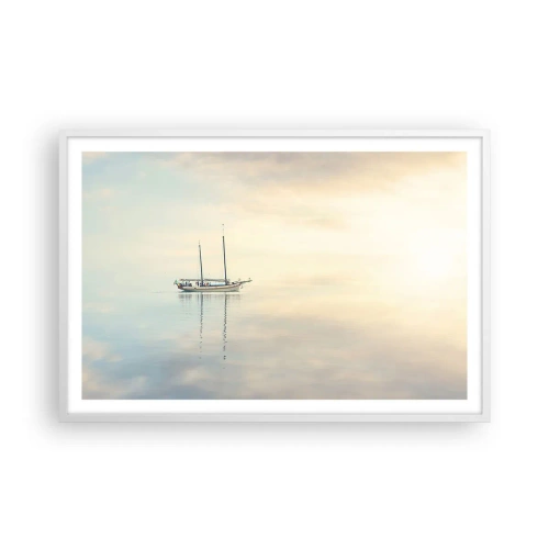 Plakat i hvid ramme - I et hav af stilhed - 91x61 cm