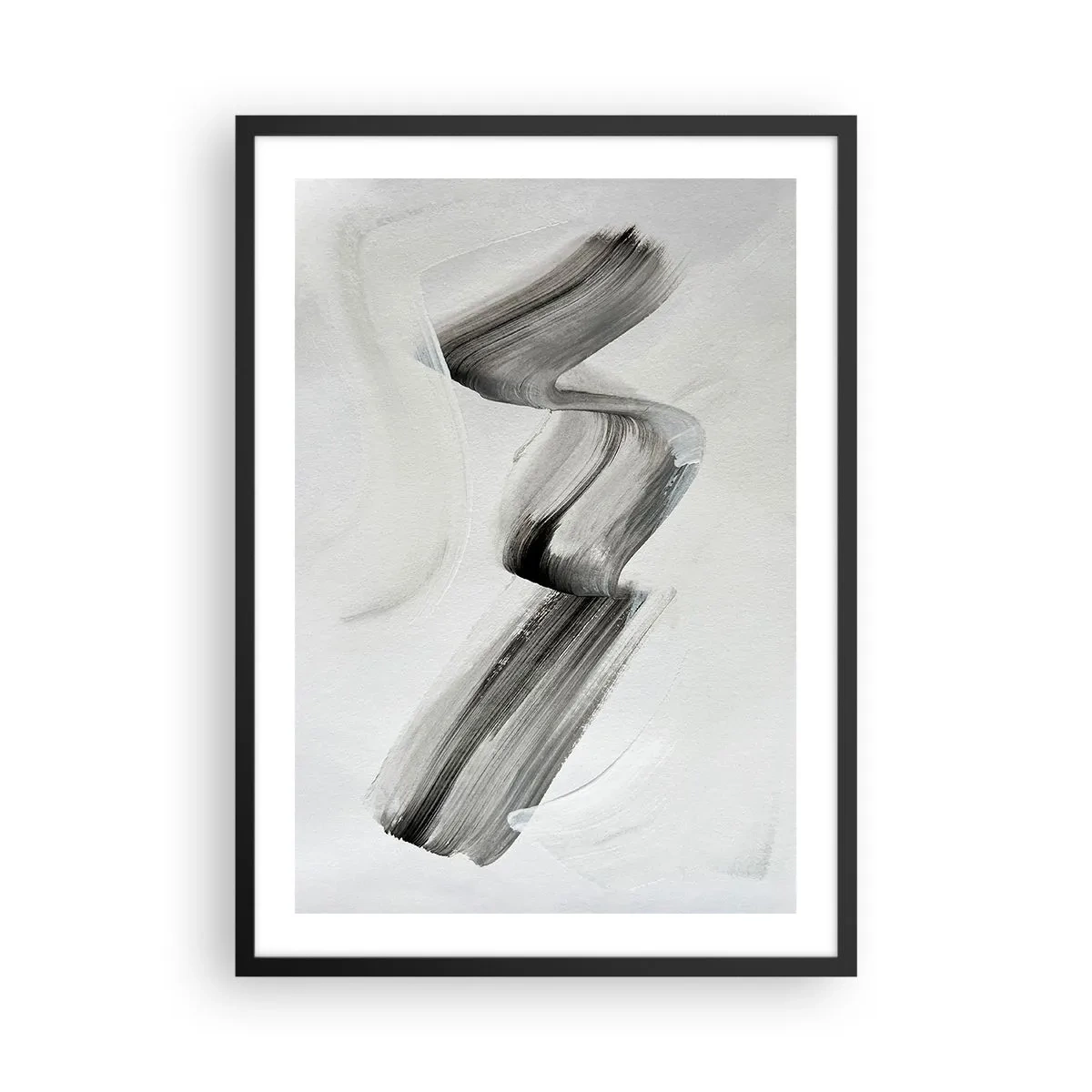 Plakat i sort ramme - Minimalistisk sort-hvid pensel - 50x70cm - Bare for sjov - Moderne vægdekoration til stue og soveværelse ARTTOR