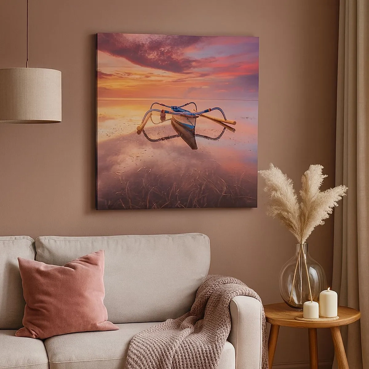 Lærredstryk - Billede på lærred - Roen ved en tropisk aften - 30x30 cm