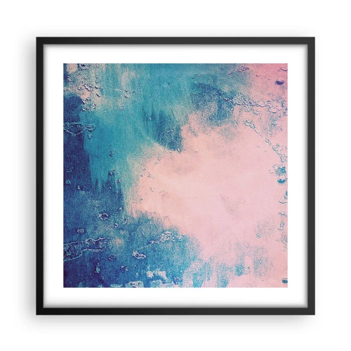Plakat i sort ramme - Blå omfavnelse - 50x50 cm