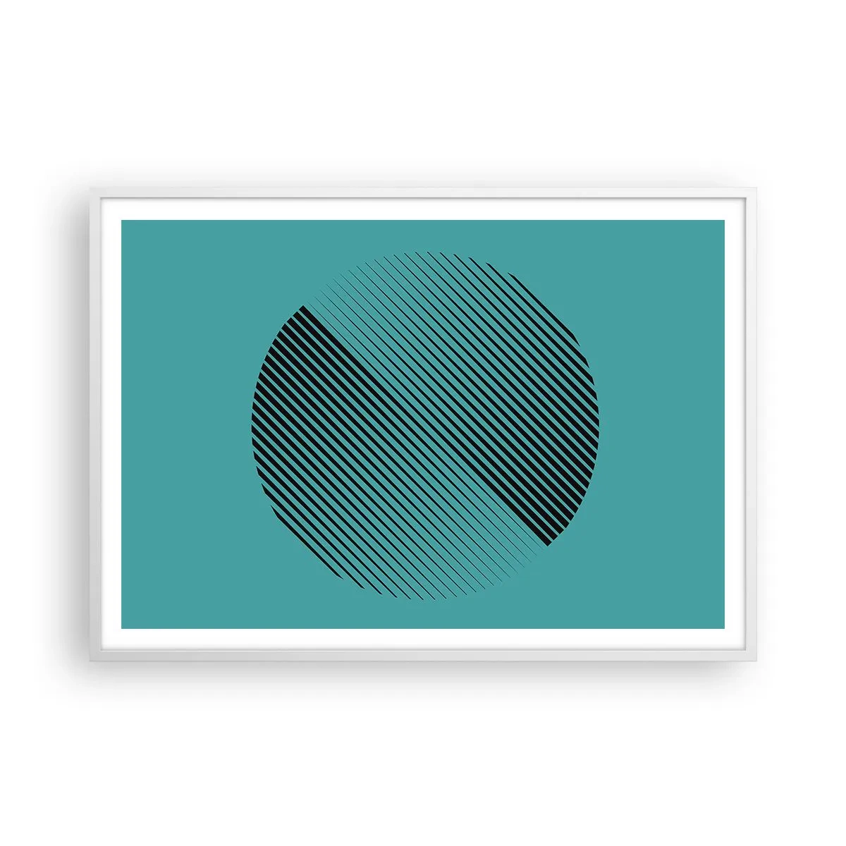 Plakat i hvid ramme - Cirklen - en geometrisk variation - 100x70 cm