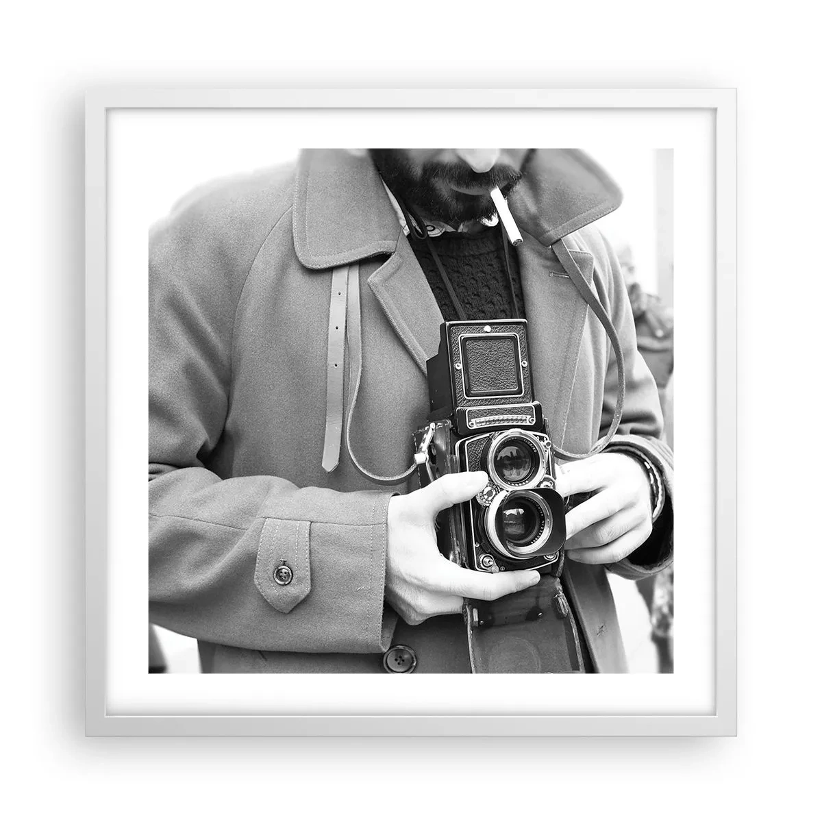 Plakat i hvid ramme - I retro stil - 50x50 cm