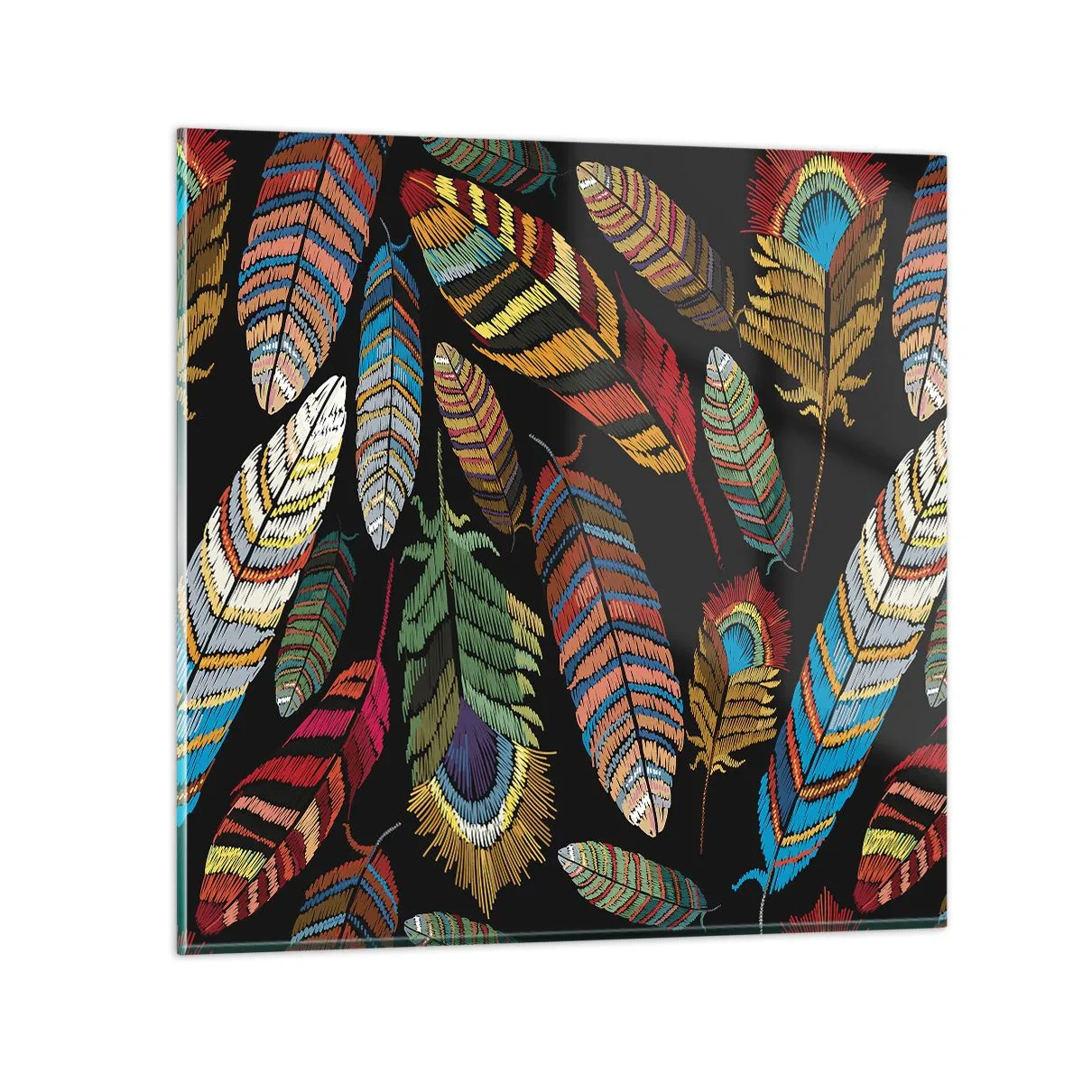 Billede på glas - Fuglekarneval - 50x50 cm