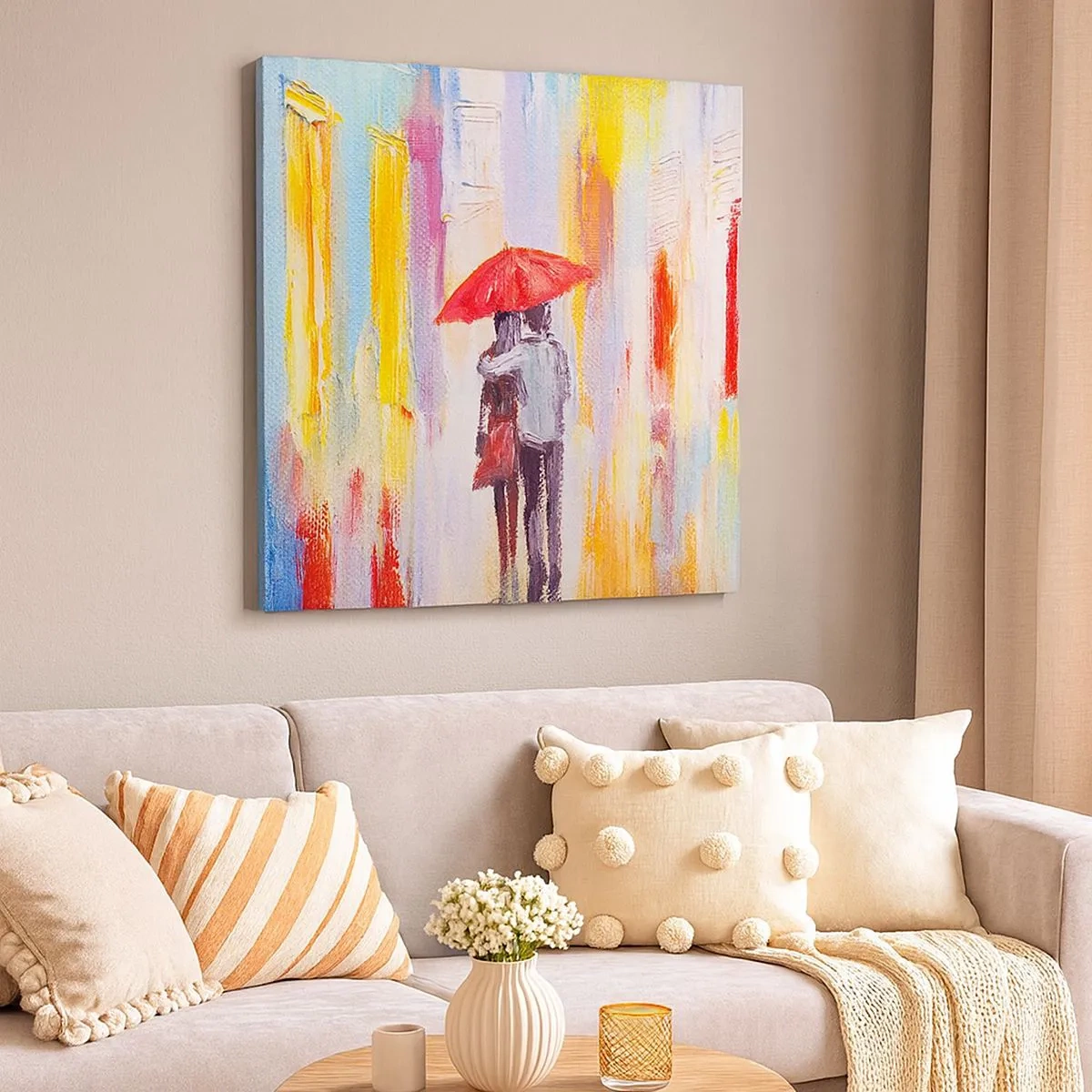 Lærredstryk - Billede på lærred - Lad det regne mere - 30x30 cm