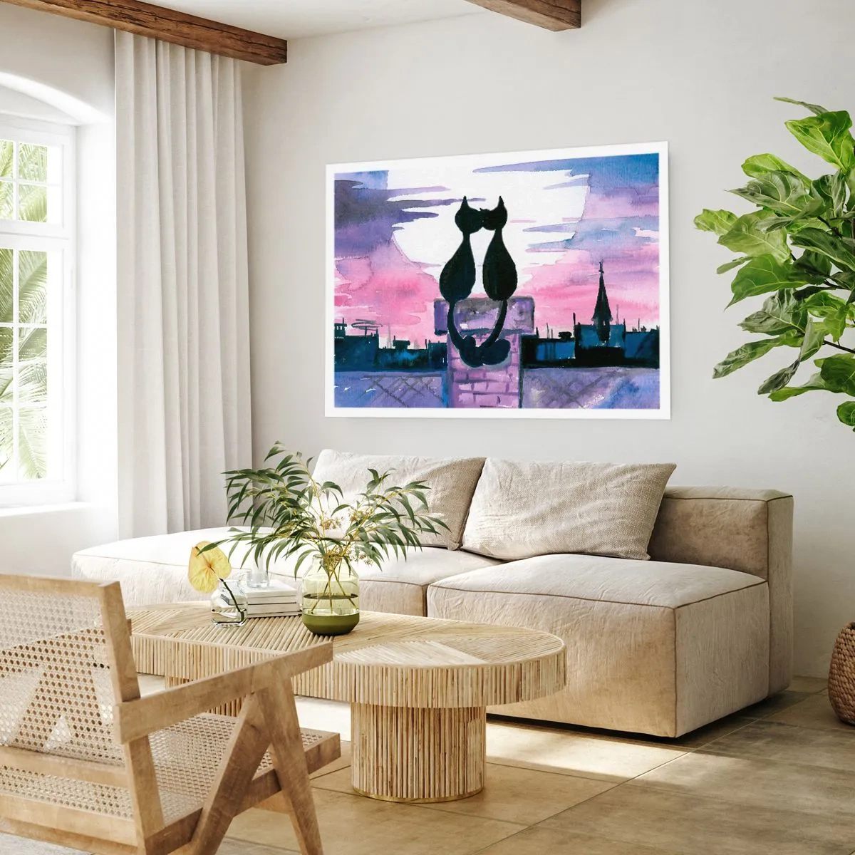 Plakat - Rendez-vous under månen - 50x40 cm