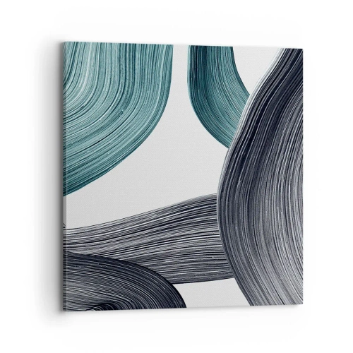 Lærredstryk - Billede på lærred - Smaragdgrønne og sorte stier - 70x70 cm