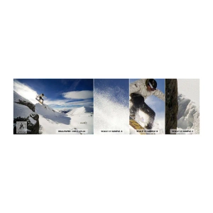 Prøve Fototapet Selvklæbende Deluxe Sticker - Frihed uden grænser - Snowboarding, Landskab, Bjerge - 100x30 cm