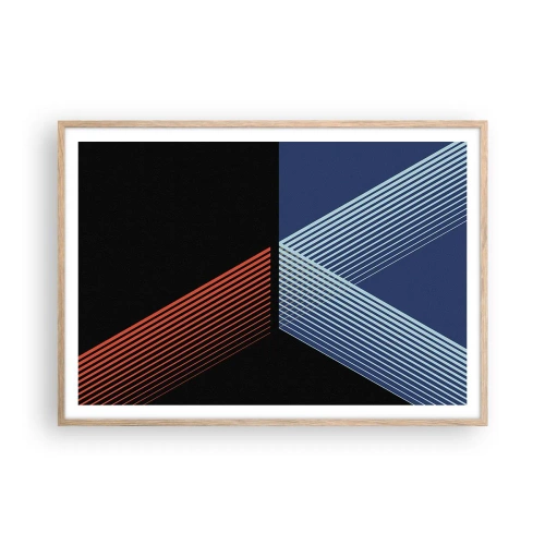 Plakat i ramme af lyst egetræ - En simpel historie - 100x70 cm
