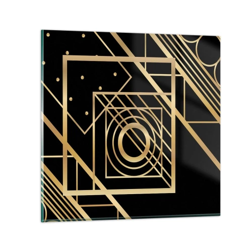 Billede på glas - Gylden geometri - 60x60 cm