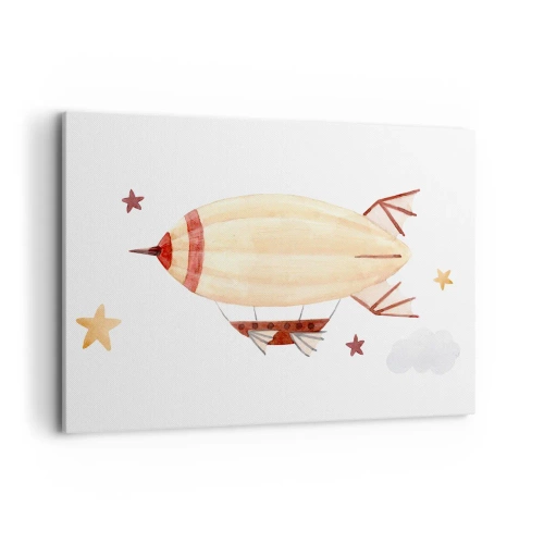 Lærredstryk - Billede på lærred - Et luftskib - 120x80 cm