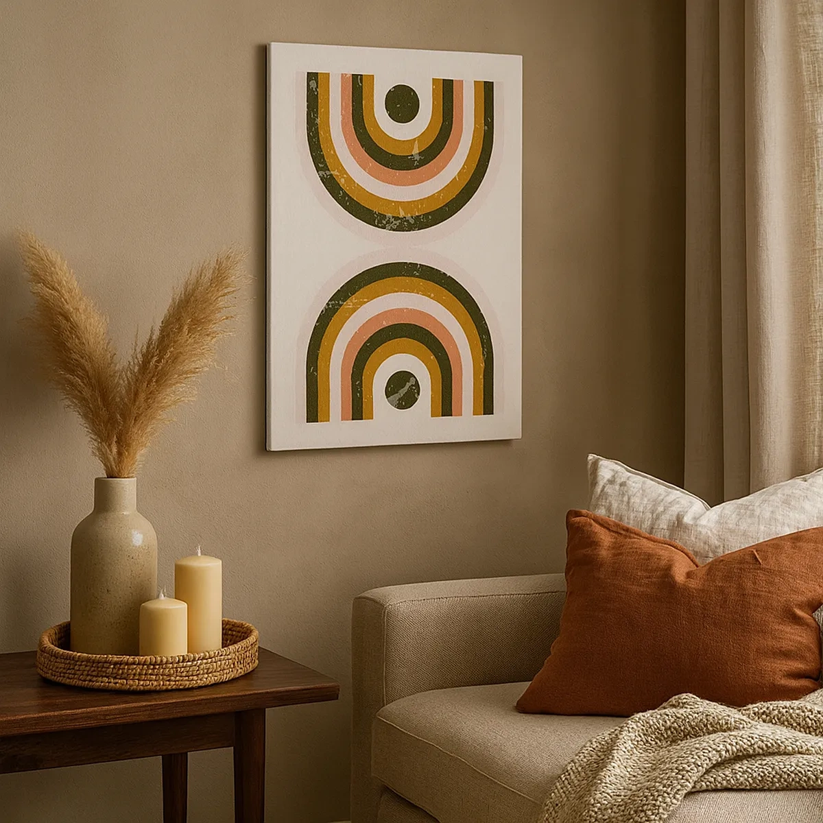 Lærredstryk - Billede på lærred - Tvilling-abstraktion - 50x70 cm