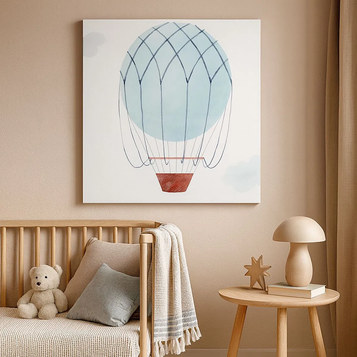 Lærredstryk - Billede på lærred - Alt i skyerne - 30x30 cm