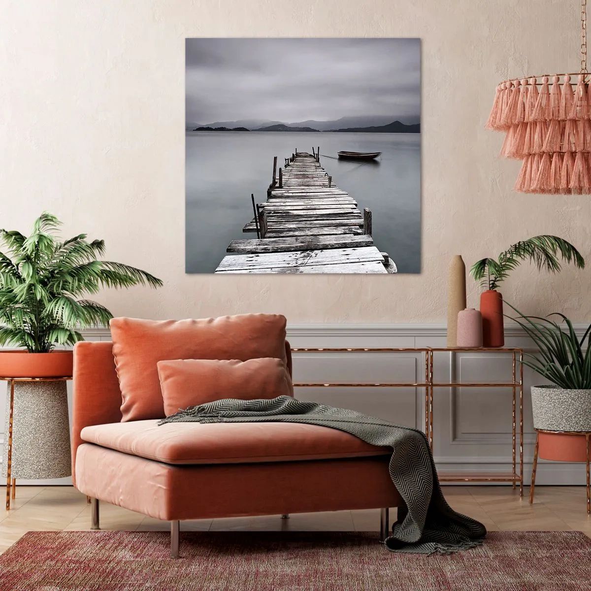 Lærredstryk - Billede på lærred - Du kan tage af sted i morgen - 70x70 cm