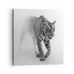 Lærredstryk - Billede på lærred - Krybende i tågen - 70x70 cm