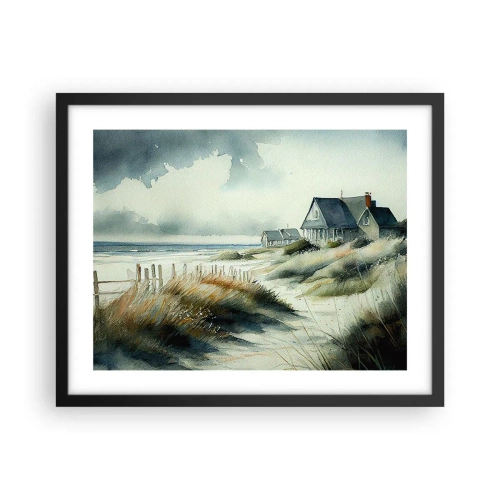 Plakat i sort ramme - Væk fra trængsel og travlhed - 50x40 cm