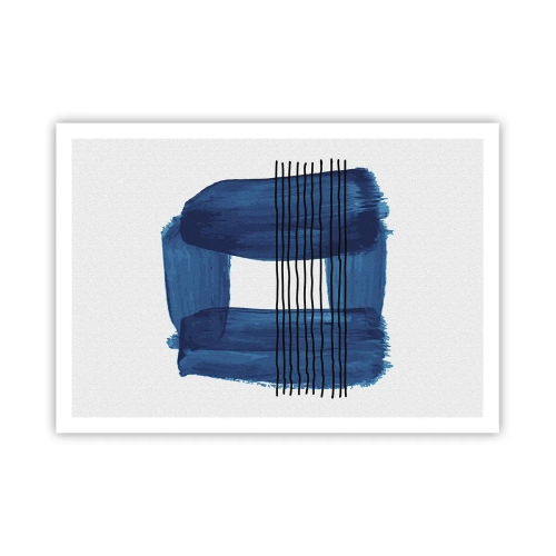Plakat - Blå-sort sammensætning - 100x70 cm