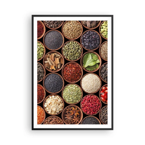 Plakat i sort ramme - Alle verdens smage - 70x100 cm
