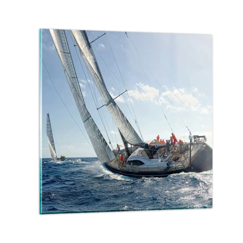 Billede på glas - Må den bedste vinde - 30x30 cm